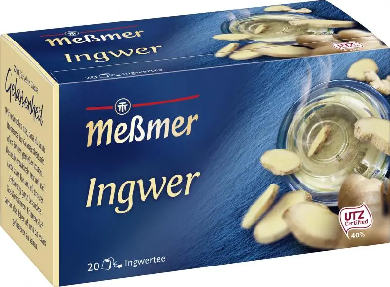 Chá Messmer Alemanha | Chá de Gengibre Meßmer | Messmer Tee | Chá da Alemanha | 1,4 onças no total