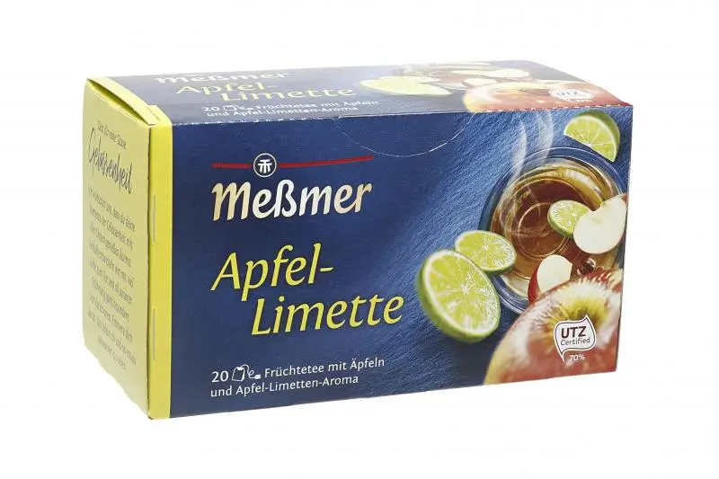 Chá Messmer Alemanha | Chá Messmer Maçã e Lima | Messmer Tee | Chá da Alemanha | 1,7 onças no total