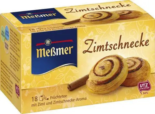 Chá Messmer Alemanha | Meßmer Cinnamon Bun | Messmer Tee | Chá da Alemanha | 1,5 onças no total