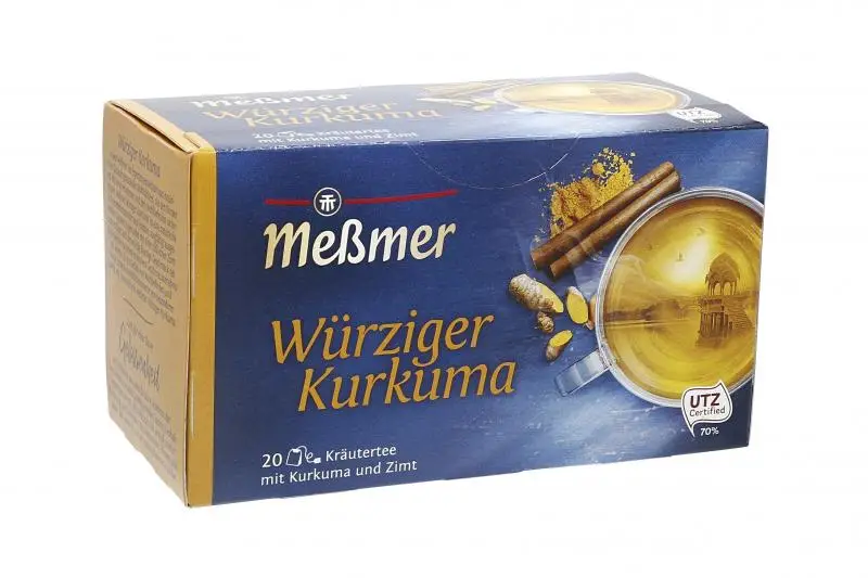 Chá Messmer Alemanha | Chá Messmer Açafrão Picante | Messmer Tee | Chá da Alemanha | 1,4 onças no total