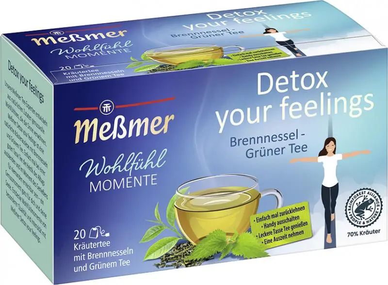Chá Messmer Alemanha | Chá Verde Detox Urtiga Meßmer | Messmer Tee | Chá da Alemanha | 1,4 onças no total