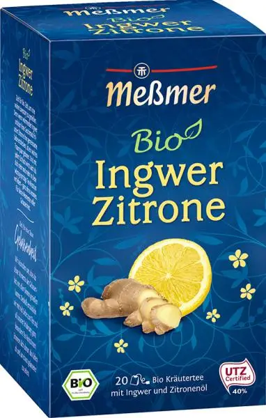 Chá Messmer Alemanha | Chá Meßmer Gengibre Limão | Messmer Tee | Chá da Alemanha | 1,4 onças no total