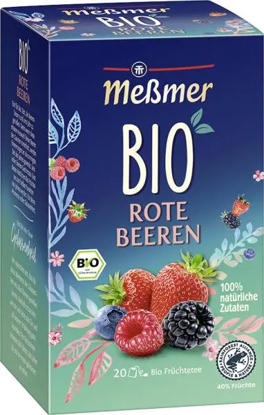 Chá Messmer Alemanha | Chá Messmer Frutos Vermelhos | Messmer Tee | Chá da Alemanha | 2,1 onças no total