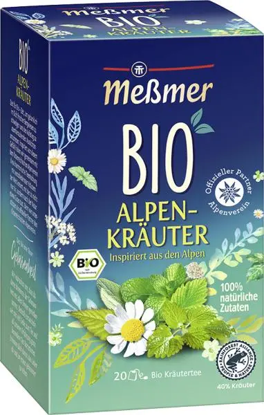 Chá Messmer Alemanha | Chá Meßmer Ervas Alpinas | Messmer Tee | Chá da Alemanha | 1,4 onças no total
