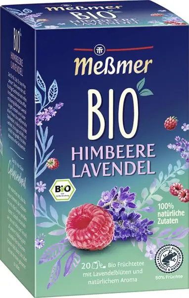 Chá Messmer Alemanha | Chá Meßmer Framboesa Lavanda | Messmer Tee | Chá da Alemanha | 1,7 onças no total