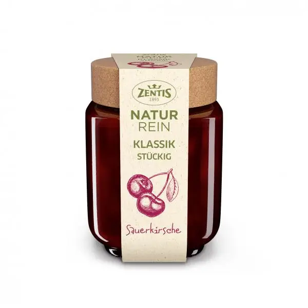 Maçapão Zentis | Zentis Naturrein Classic com pedaços de cereja ácida | Maçapão alemão | Pão de maçapão Zentis | 250 g no total