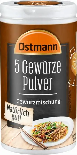 Temperos Ostmann | Mistura de especiarias em pó Ostmann 5 Spices | Especiarias Ostmann | Ostmann Gewürze | 1 onça no total