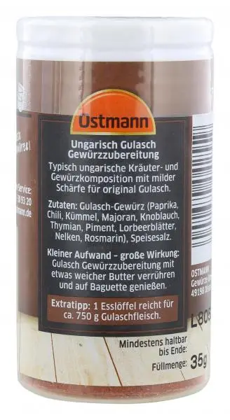 Temperos Ostmann | Tempero para goulash húngaro Ostmann | Especiarias Ostmann | Ostmann Gewürze | 34 g no total - Image 3