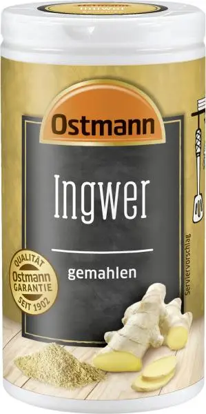 Temperos Ostmann | Gengibre moído Ostmann | Especiarias Ostmann | Ostmann Gewürze | 1 onça no total