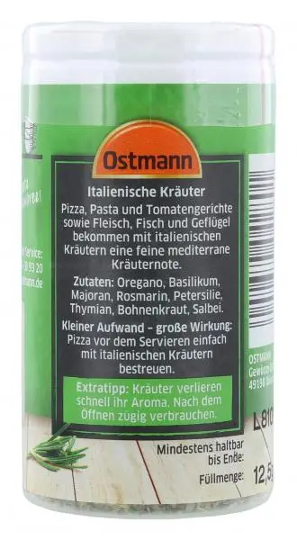 Temperos Ostmann | Ervas italianas Ostmann | Especiarias Ostmann | Ostmann Gewürze | 0,4 onças no total - Image 3