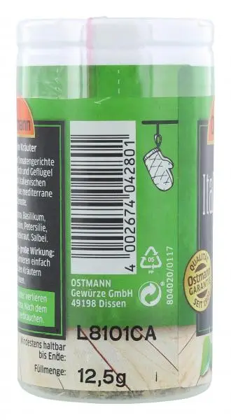 Temperos Ostmann | Ervas italianas Ostmann | Especiarias Ostmann | Ostmann Gewürze | 0,4 onças no total - Image 4