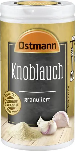 Temperos Ostmann | Alho Granulado Ostmann | Especiarias Ostmann | Ostmann Gewürze | 1,7 onças no total