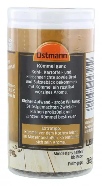 Temperos Ostmann | Cominho inteiro Ostmann | Especiarias Ostmann | Ostmann Gewürze | 1,2 onças no total - Image 3