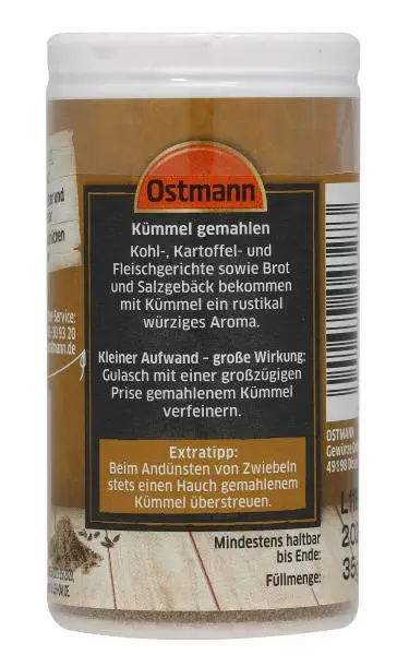 Temperos Ostmann | Cominho Moído Ostmann | Especiarias Ostmann | Ostmann Gewürze | 1,2 onças no total - Image 3