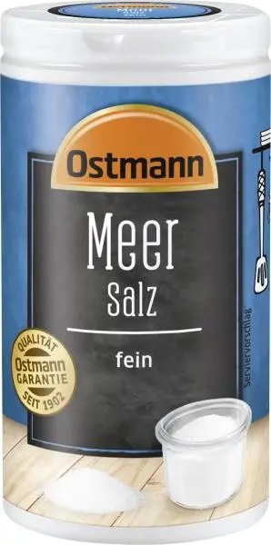 Temperos Ostmann | Sal marinho fino Ostmann | Especiarias Ostmann | Ostmann Gewürze | 3,1 onças no total