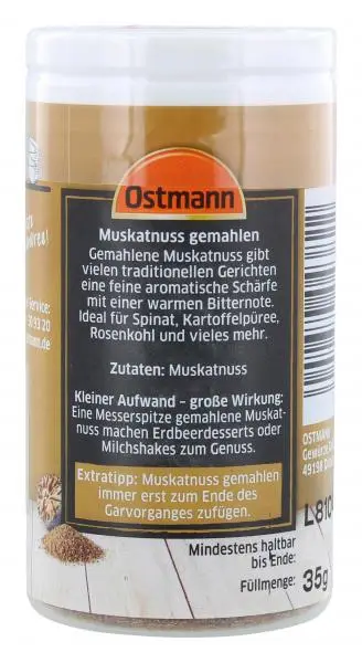 Ostmann Seasonings | Ostmann Nutmeg Ground | Ostmann Spices | Ostmann Gewürze | 1,2 Ounce Total - Image 3