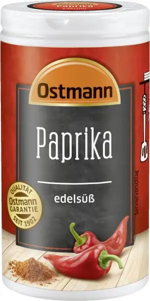 Temperos Ostmann | Páprica Doce Ostmann | Especiarias Ostmann | Ostmann Gewürze | 34 g no total