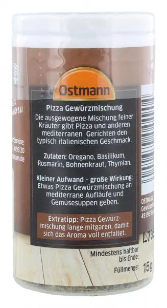 Temperos Ostmann | Mistura de especiarias para pizza Ostmann | Especiarias Ostmann | Ostmann Gewürze | 0,5 onças no total - Image 3