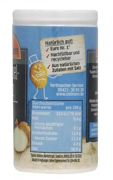 Temperos Ostmann | Sal com cebola Ostmann | Especiarias Ostmann | Ostmann Gewürze | 2,1 onças no total - Image 2
