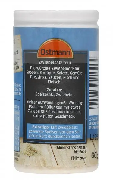 Temperos Ostmann | Sal com cebola Ostmann | Especiarias Ostmann | Ostmann Gewürze | 2,1 onças no total - Image 3