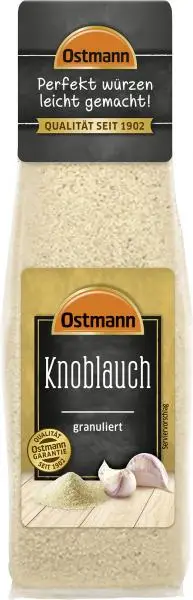 Temperos Ostmann | Alho Granulado Ostmann | Especiarias Ostmann | Ostmann Gewürze | 2,1 onças no total