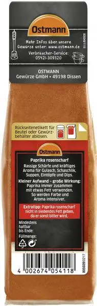 Ostmann Seasonings | Ostmann Rose Paprika Hot | Ostmann Spices | Ostmann Gewürze | 1,7 Ounce Total - Image 2