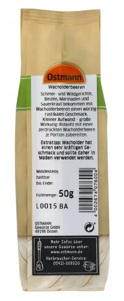 Temperos Ostmann | Bagas de zimbro Ostmann | Especiarias Ostmann | Ostmann Gewürze | 1,7 onças no total - Image 2