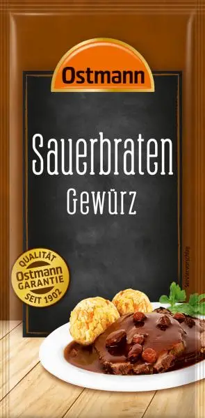 Temperos Ostmann | Tempero Ostmann Sauerbraten | Especiarias Ostmann | Ostmann Gewürze | 0,4 onças no total