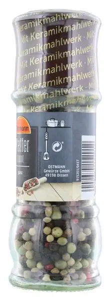 Temperos Ostmann | Moinho de especiarias Ostmann Pimenta colorida inteira | Especiarias Ostmann | Ostmann Gewürze | 2,1 onças no total - Image 2