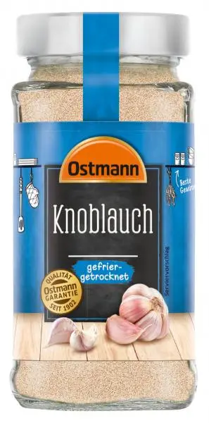 Temperos Ostmann | Alho liofilizado Ostmann | Especiarias Ostmann | Ostmann Gewürze | 2,4 onças no total