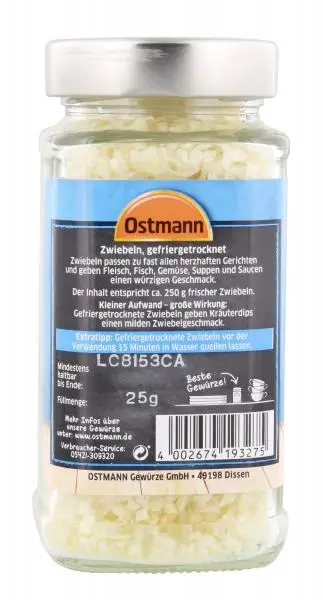 Temperos Ostmann | Cebolas liofilizadas Ostmann | Especiarias Ostmann | Ostmann Gewürze | 22 g no total - Image 2