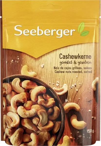 Nozes Seeberger | Castanhas de caju torradas e salgadas Seeberger | Alimentos Seeberger | Nozes alemãs | 5,2 onças no total