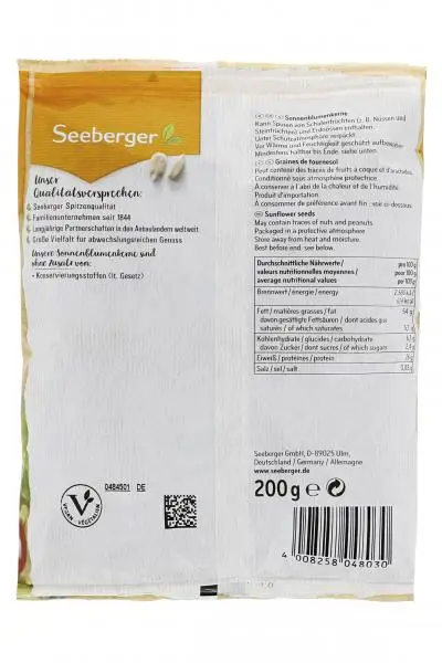 Nozes Seeberger | Sementes de girassol Seeberger | Alimentos Seeberger | Nozes alemãs | 7 onças no total - Image 2