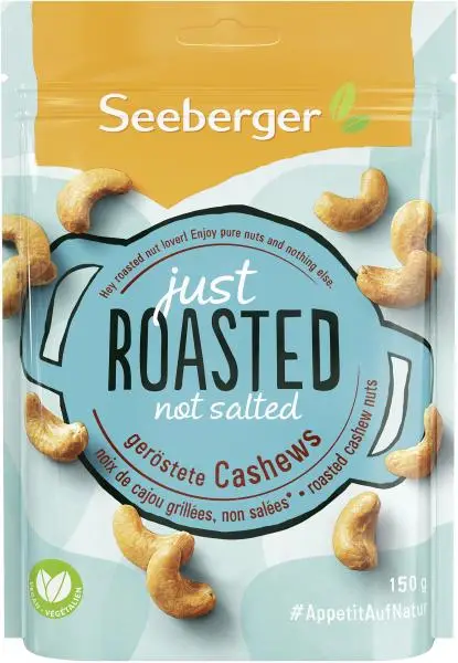 Nozes Seeberger | Castanhas de caju torradas Seeberger | Alimentos Seeberger | Nozes alemãs | 5,2 onças no total