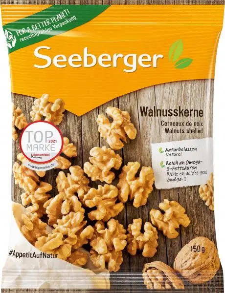 Nozes Seeberger | Nozes Seeberger | Alimentos Seeberger | Nozes alemãs | 5,2 onças no total