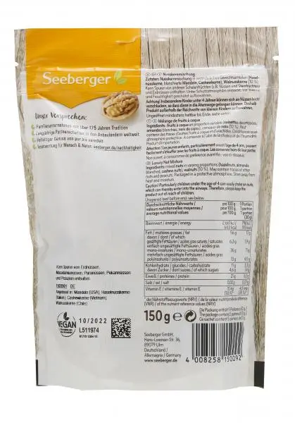 Nozes Seeberger | Mistura de sementes | Alimentos Seeberger | Nozes alemãs | 5,2 onças no total - Image 2