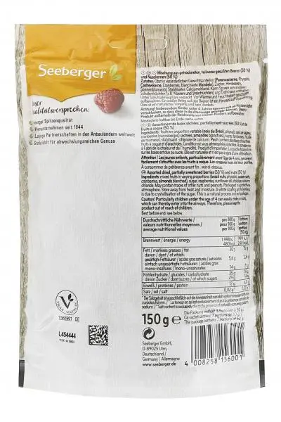 Nozes Seeberger | Mistura de nozes e frutos silvestres Seeberger com sabor frutado e ácido | Alimentos Seeberger | Nozes alemãs | 5,2 onças no total - Image 2