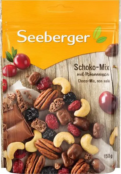 Nozes Seeberger | Mistura de Chocolate com Nozes Pecãs Seeberger | Alimentos Seeberger | Nozes Alemãs | 5,2 onças no total