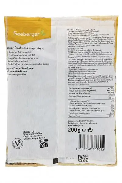 Nozes Seeberger | Uvas azuis Seeberger | Alimentos Seeberger | Nozes alemãs | 7 onças no total - Image 2