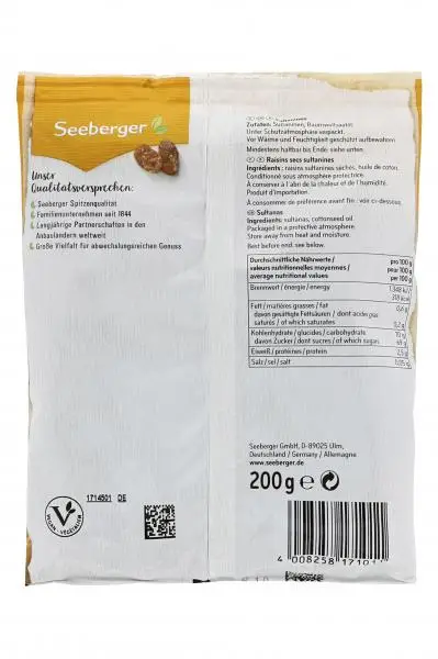 Nozes Seeberger | Sultanas Seeberger | Alimentos Seeberger | Nozes alemãs | 7 onças no total - Image 2