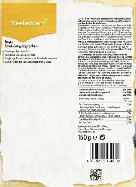Nozes Seeberger | Seleção Superfruit | Alimentos Seeberger | Nozes alemãs | 5,2 onças no total - Image 2