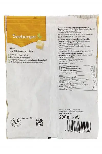 Nozes Seeberger | Pedaços de Gengibre Seeberger | Alimentos Seeberger | Nozes Alemãs | 7 onças no total - Image 2