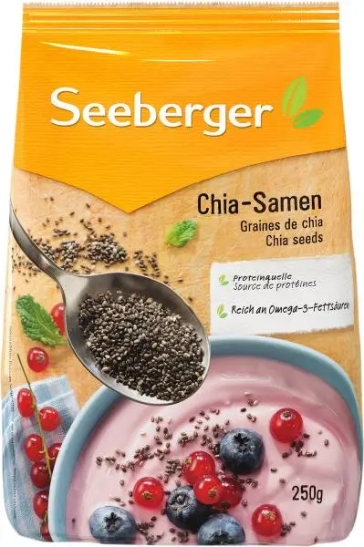Nozes Seeberger | Sementes de Chia Seeberger | Alimentos Seeberger | Nozes Alemãs | 8,8 onças no total
