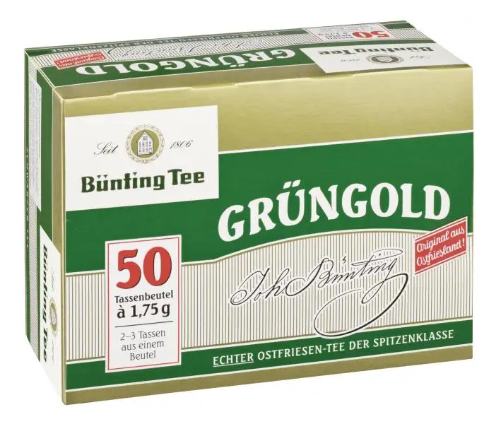 Bünting Tee | Bünting Tee Green Gold Cup Bag | Bünting Tee | Deutscher Tee | Insgesamt 3 Unzen