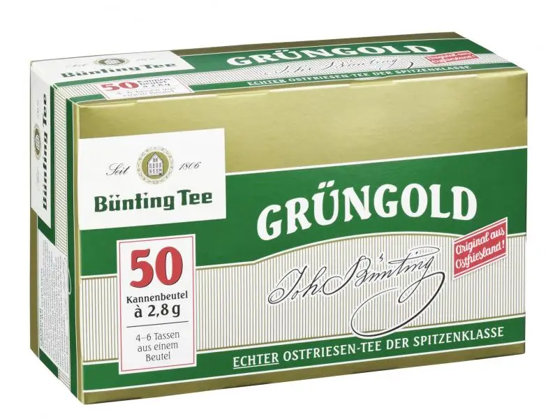 Bünting Tee | Bünting Tee Green Gold Jug Bag | Bünting Tee | Deutscher Tee | 4,9 Unzen insgesamt