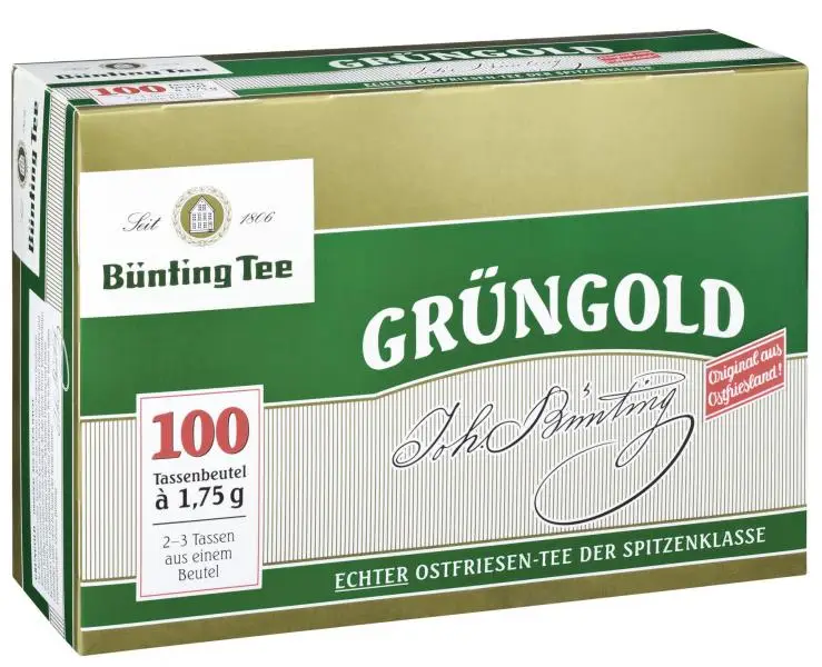 Bünting Tee | Bünting Tee Green Gold Cup Bag | Bünting Tee | Deutscher Tee | Insgesamt 6,1 Unzen