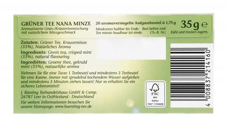Bünting Tee | Nana Minztee | Bünting Tee | Deutscher Tee | 1,2 Unzen insgesamt – Bild 4