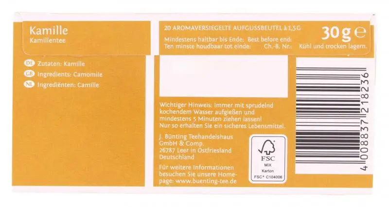 Bünting Tee | Bünting Tee Kamille Classic | Bünting Tee | Deutscher Tee | 1 Unze insgesamt – Bild 4