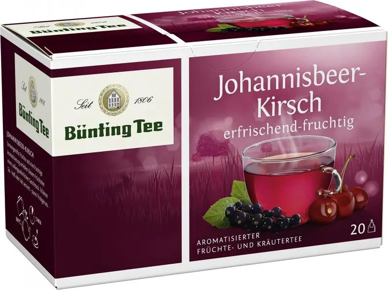 Bünting Tee | Bünting Tee Johannisbeere-Kirsche | Bünting Tee | Deutscher Tee | Insgesamt 1,7 Unzen