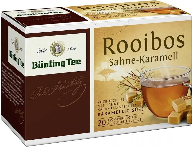 Bünting Tee | Bünting Tee Rooibos Cream Caramel | Bünting Tee | Deutscher Tee | Insgesamt 1,2 Unzen